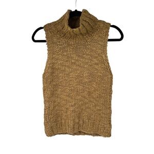 111 State‎ Brown Mock Neck Sleeveless Snap Side Sweater